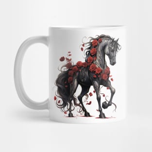 Gothic Horse Roses Mug